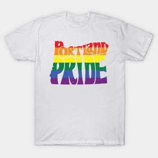 Portland Pride Festival - Oregon Silhouette  - Rainbow - Vintage T-Shirt